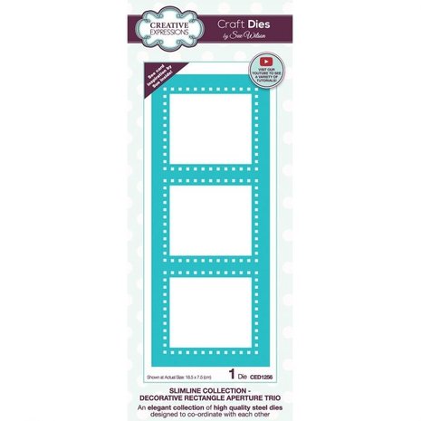 Creative Expressions Slimline Decorative Rectangle Aperture Trio Frames Dies (CED1256) Creative Expressions Slimline Decorative Rectangle Aperture Trio Frames Dies (CED1256)
