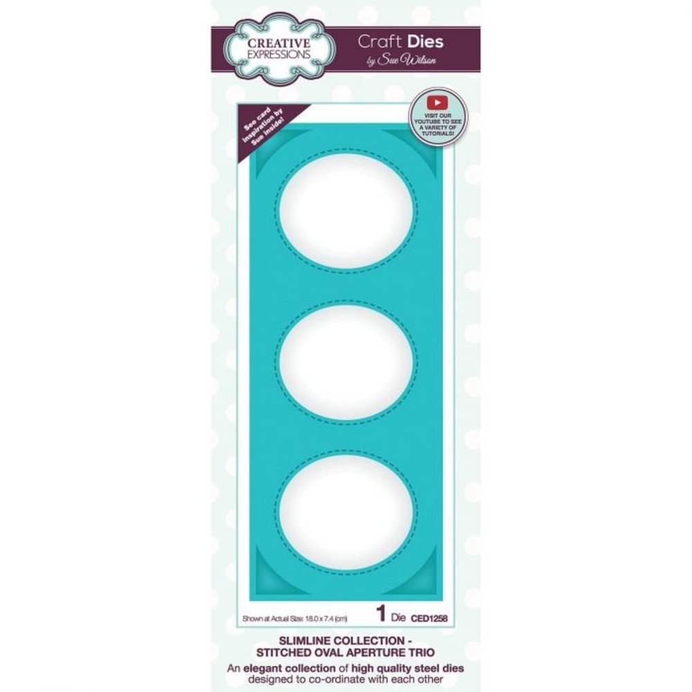 Creative Expressions Slimline Stitched Oval Aperture Trio Frames Dies (CED1258) Creative Expressions Slimline Stitched Oval Aperture Trio Frames Dies (CED1258)
