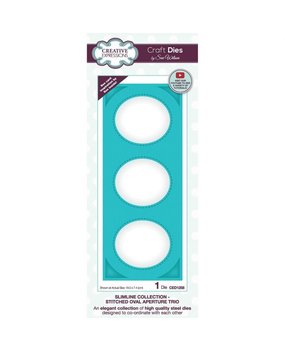 Creative Expressions Slimline Stitched Oval Aperture Trio Frames Dies (CED1258) Creative Expressions Slimline Stitched Oval Aperture Trio Frames Dies (CED1258)