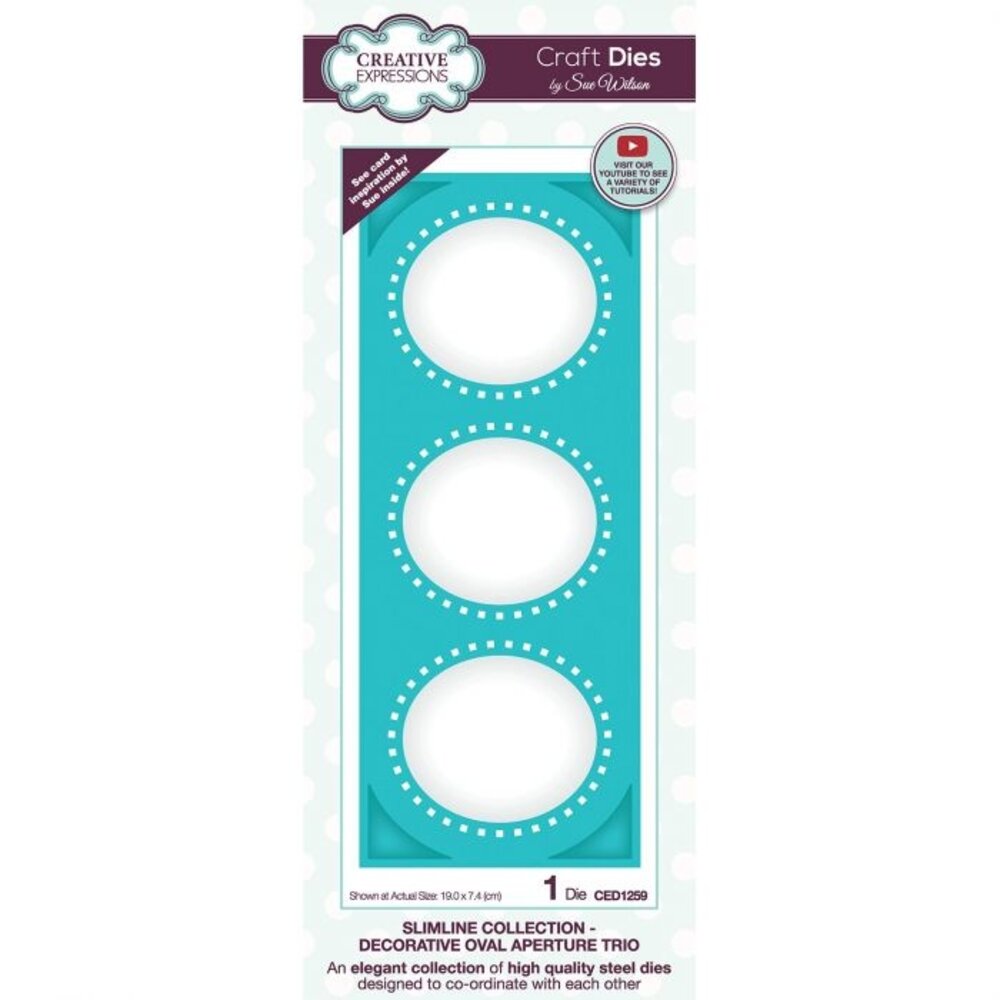 Creative Expressions Slimline Decorative Oval Aperture Trio Frames Dies (CED1259)