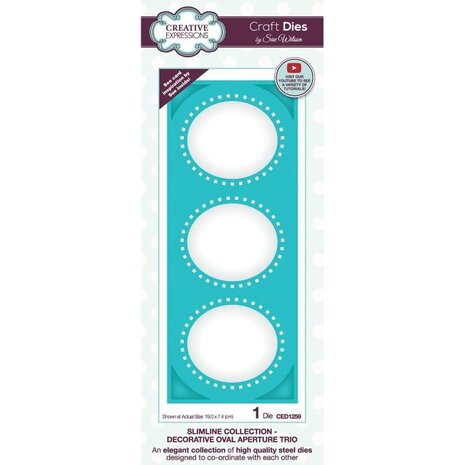 Creative Expressions Slimline Decorative Oval Aperture Trio Frames Dies (CED1259)