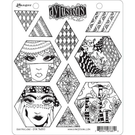 Ranger Dylusions Quiltalicious Cling Stamps (DYR76810) Ranger Dylusions Quiltalicious Cling Stamps (DYR76810)