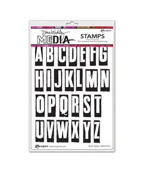 Ranger Dina Wakley Media Cling Stamp Block Alphas (MDR74793)