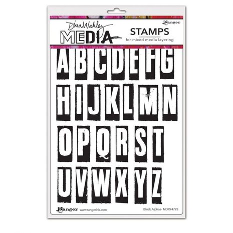 Ranger Dina Wakley Media Cling Stamp Block Alphas (MDR74793) Ranger Dina Wakley Media Cling Stamp Block Alphas (MDR74793)