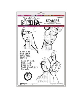 Ranger Dina Wakley Media Cling Stamp Ledger Girls (MDR74809)