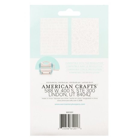 We R Memory Keepers Jen Hadfield Revolution Embossing Folder (2pcs) (661201) We R Memory Keepers Jen Hadfield Revolution Embossing Folder (2pcs) (661201)