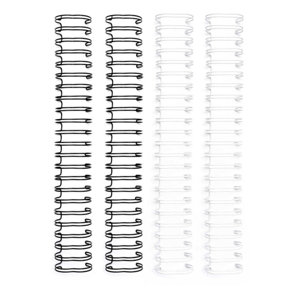 We R Memory Keepers Cinch Binding Wires 1 Inch Black and White (4pcs) (660502)