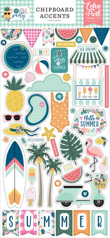 Echo Park Pool Party 6x13 Inch Chipboard Accents (POP240021)