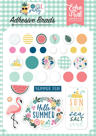 Echo Park Pool Party Adhesive Brads (POP240020) Echo Park Pool Party Adhesive Brads (POP240020)