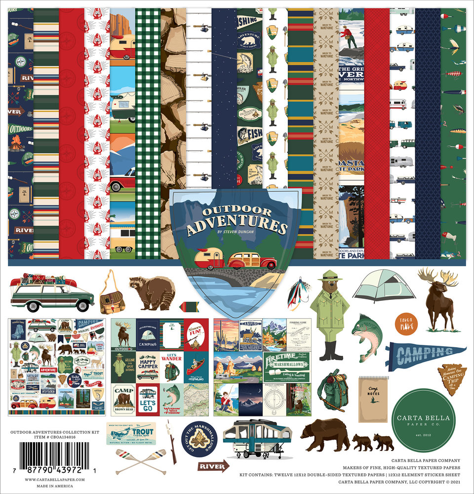 Carta Bella Outdoor Adventures 12x12 Inch Collection Kit (CBOA134016) Carta Bella Outdoor Adventures 12x12 Inch Collection Kit (CBOA134016)