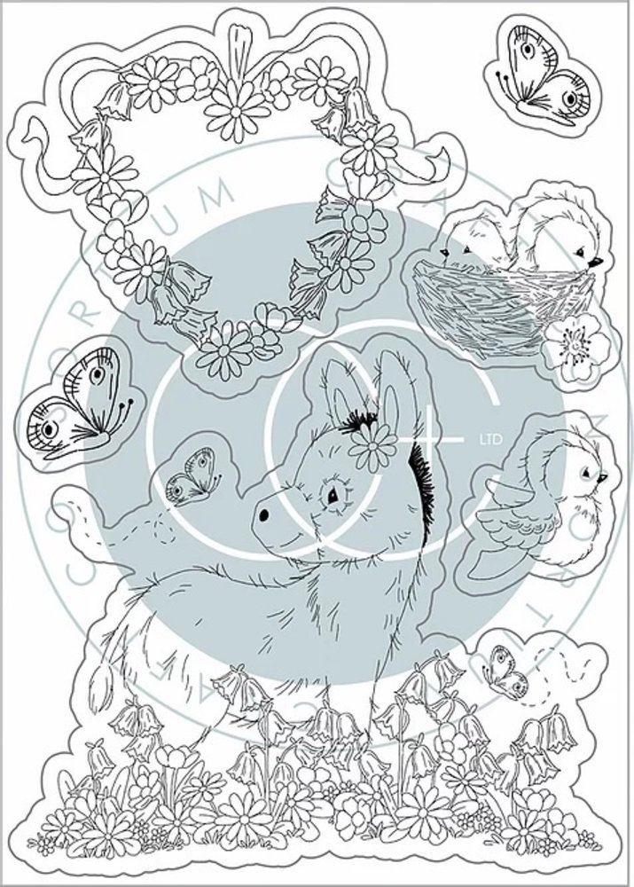 Craft Consortium Bluebells and Buttercups Donkey Clear Stamps (CCSTMP058)