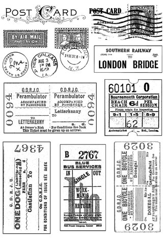 Crafty Individuals Vintage Tickets and Postmarks Unmounted Rubber Stamp (CI-239) Crafty Individuals Vintage Tickets and Postmarks Unmounted Rubber Stamp (CI-239)