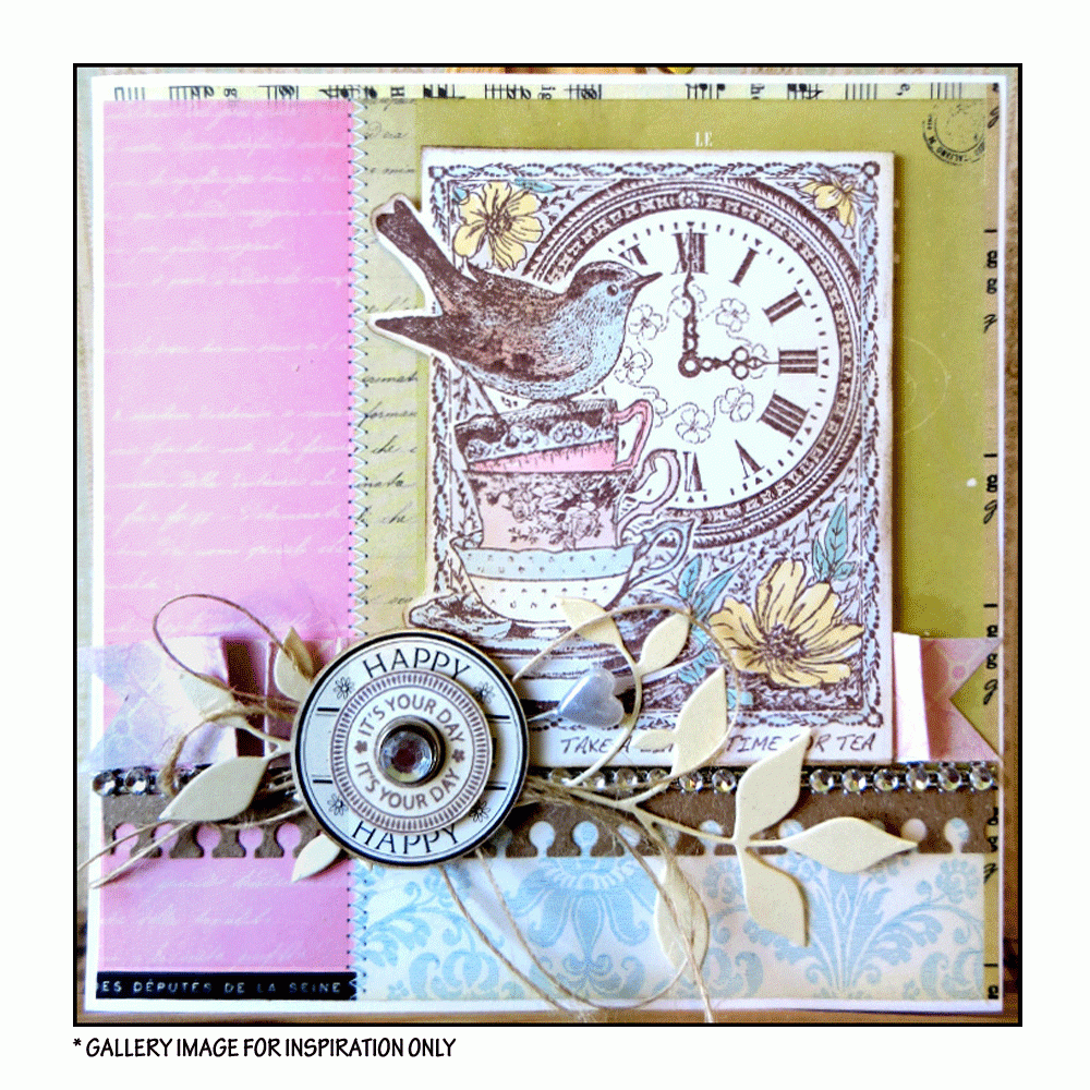 Crafty Individuals Tea at Three Unmounted Rubber Stamp (CI-389)