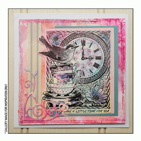 Crafty Individuals Tea at Three Unmounted Rubber Stamp (CI-389)