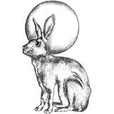 Crafty Individuals Hare and Moon Unmounted Rubber Stamp (CI-508)