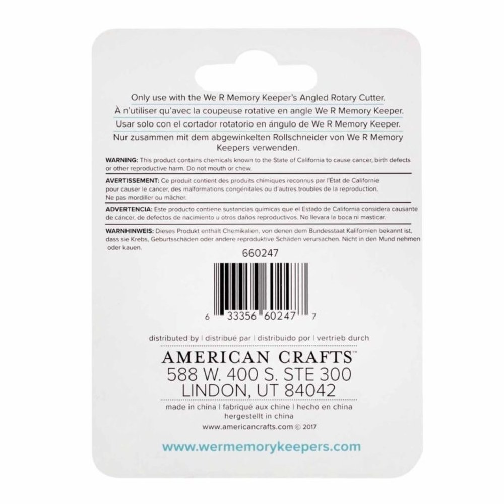 We R Memory Keepers Angle Rotary Cutter Replacement Blade (660247) We R Memory Keepers Angle Rotary Cutter Replacement Blade (660247)