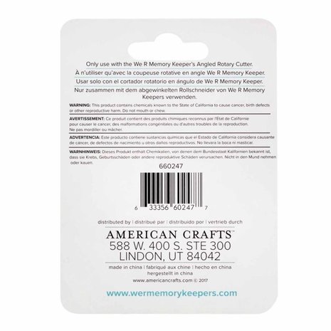 We R Memory Keepers Angle Rotary Cutter Replacement Blade (660247) We R Memory Keepers Angle Rotary Cutter Replacement Blade (660247)