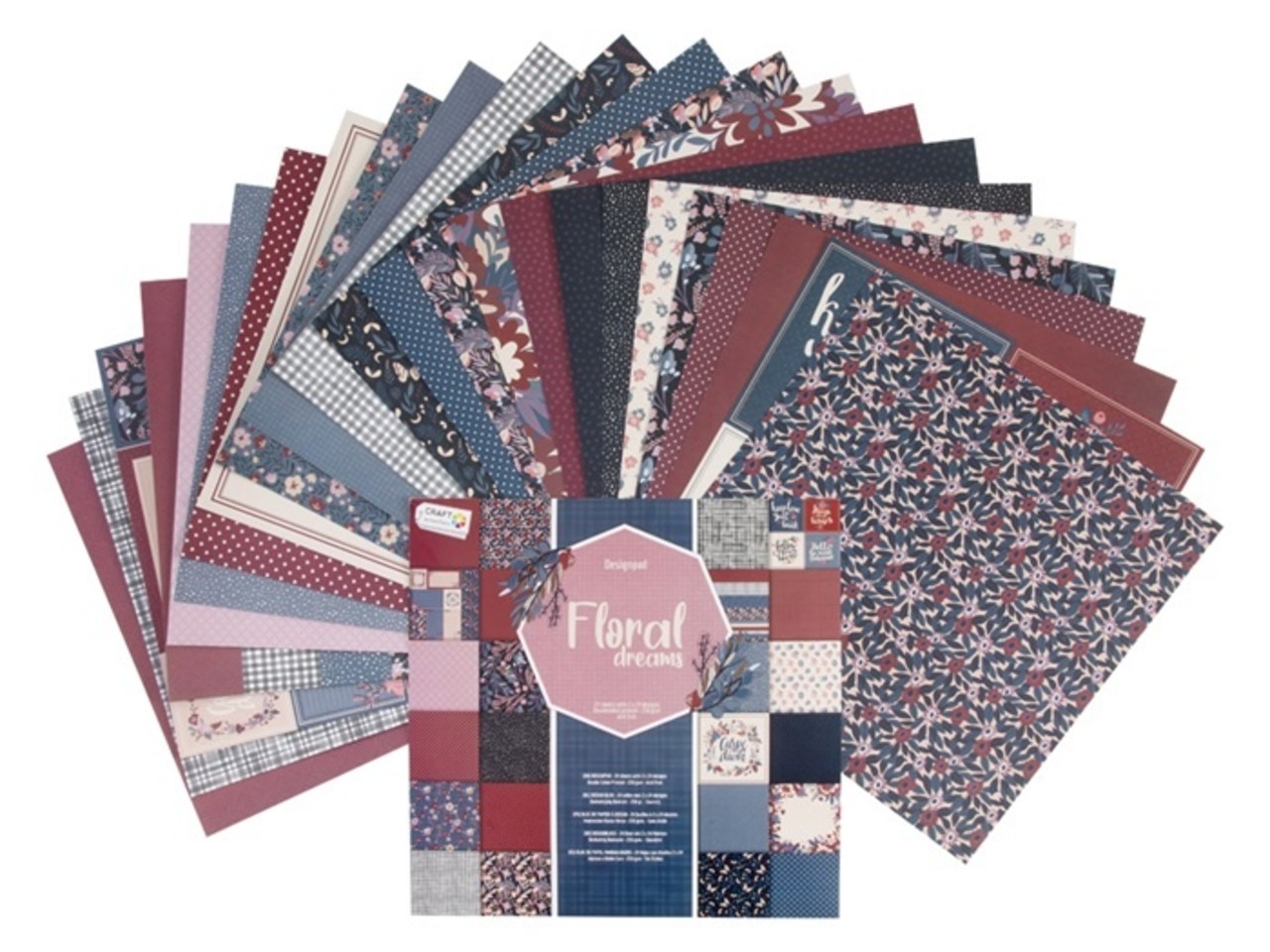 Craft Sensations Floral Dreams 12x12 Inch Paper Pad (CR0237/21GE) Craft Sensations Floral Dreams 12x12 Inch Paper Pad (CR0237/21GE)