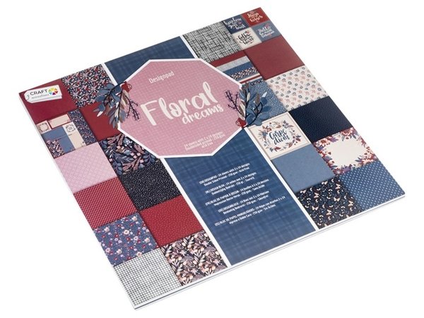 Craft Sensations Floral Dreams 12x12 Inch Paper Pad (CR0237/21GE) Craft Sensations Floral Dreams 12x12 Inch Paper Pad (CR0237/21GE)