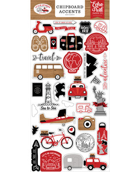 Echo Park Let's Go Anywhere 6x13 Inch Chipboard Accents (LGA242021)