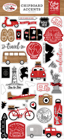 Echo Park Let's Go Anywhere 6x13 Inch Chipboard Accents (LGA242021)