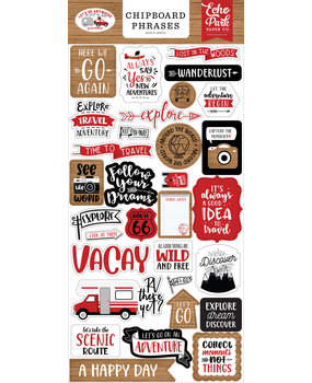 Echo Park Let's Go Anywhere 6x13 Inch Chipboard Phrases (LGA242022)