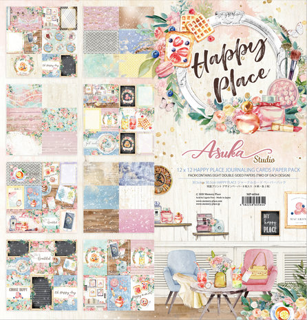 Memory Place Happy Place 12x12 Inch Journaling Cards Paper Pack (MP-60564) Memory Place Happy Place 12x12 Inch Journaling Cards Paper Pack (MP-60564)