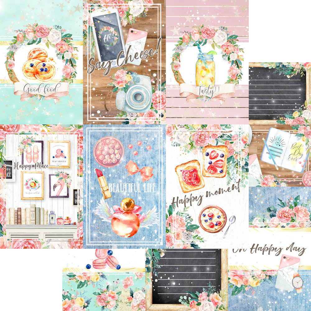 Memory Place Happy Place 12x12 Inch Journaling Cards Paper Pack (MP-60564) Memory Place Happy Place 12x12 Inch Journaling Cards Paper Pack (MP-60564)