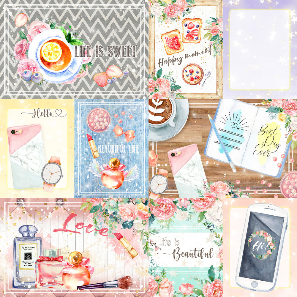 Memory Place Happy Place 12x12 Inch Journaling Cards Paper Pack (MP-60564) Memory Place Happy Place 12x12 Inch Journaling Cards Paper Pack (MP-60564)