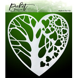 Picket Fence Studios Tree of Hearts 6x6 Inch Stencils (SC-228)
