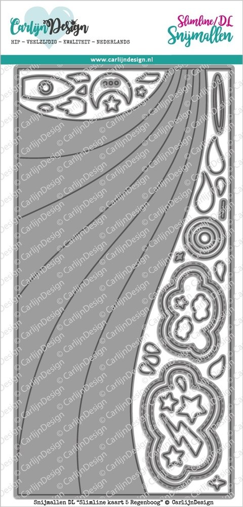Carlijn Design Snijmallen Slimline Kaart 5 Regenboog (CDSN-0100)