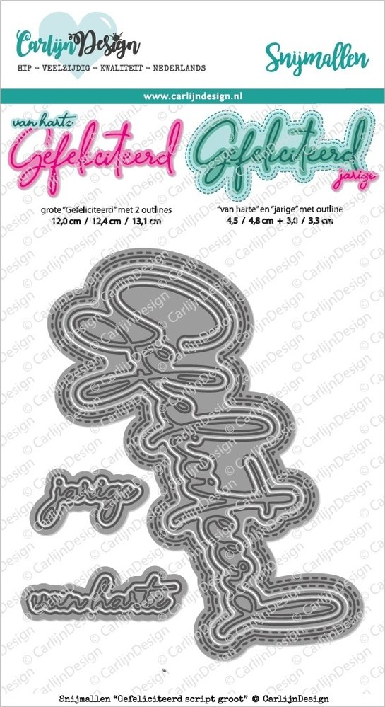 Carlijn Design Snijmallen Gefeliciteerd Script Groot (CDSN-0108)