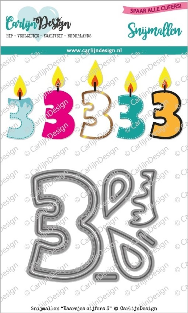 Carlijn Design Snijmallen Kaarsjes Cijfers 3 (CDSN-0109) Carlijn Design Snijmallen Kaarsjes Cijfers 3 (CDSN-0109)