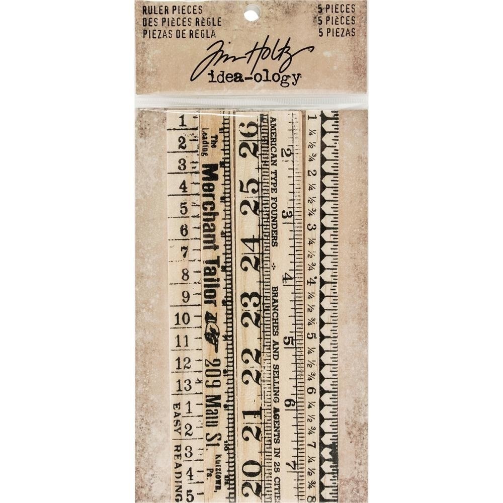 Idea-ology Tim Holtz Ruler Pieces (5pcs) (TH93565) Idea-ology Tim Holtz Ruler Pieces (5pcs) (TH93565)