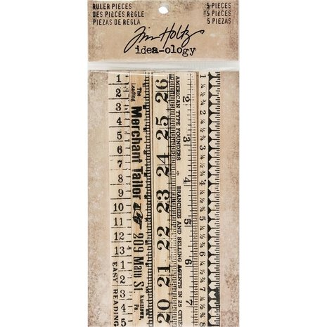 Idea-ology Tim Holtz Ruler Pieces (5pcs) (TH93565) Idea-ology Tim Holtz Ruler Pieces (5pcs) (TH93565)