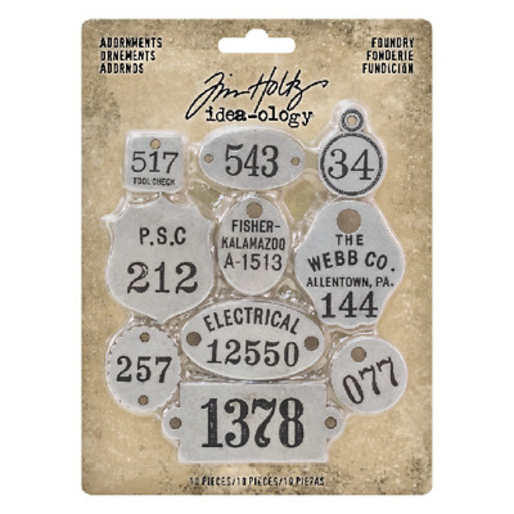 Idea-ology Tim Holtz Adornments Foundry (10pcs) (TH93690) Idea-ology Tim Holtz Adornments Foundry (10pcs) (TH93690)