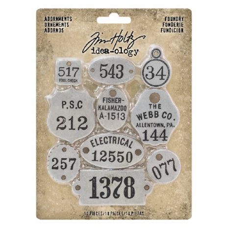 Idea-ology Tim Holtz Adornments Foundry (10pcs) (TH93690) Idea-ology Tim Holtz Adornments Foundry (10pcs) (TH93690)