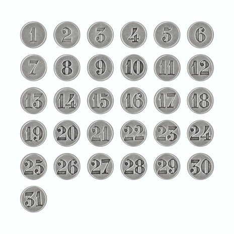 Idea-ology Tim Holtz Countdown Brads (31pcs) (TH93679) Idea-ology Tim Holtz Countdown Brads (31pcs) (TH93679)