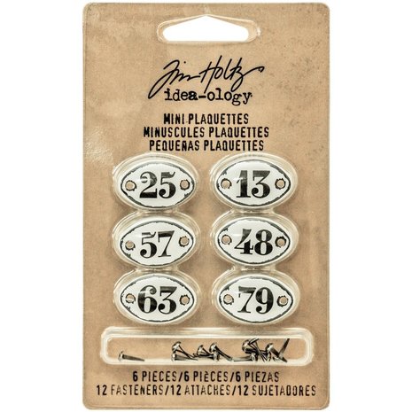 Idea-ology Tim Holtz Mini Plaquettes (6pcs) (TH93296) Idea-ology Tim Holtz Mini Plaquettes (6pcs) (TH93296)