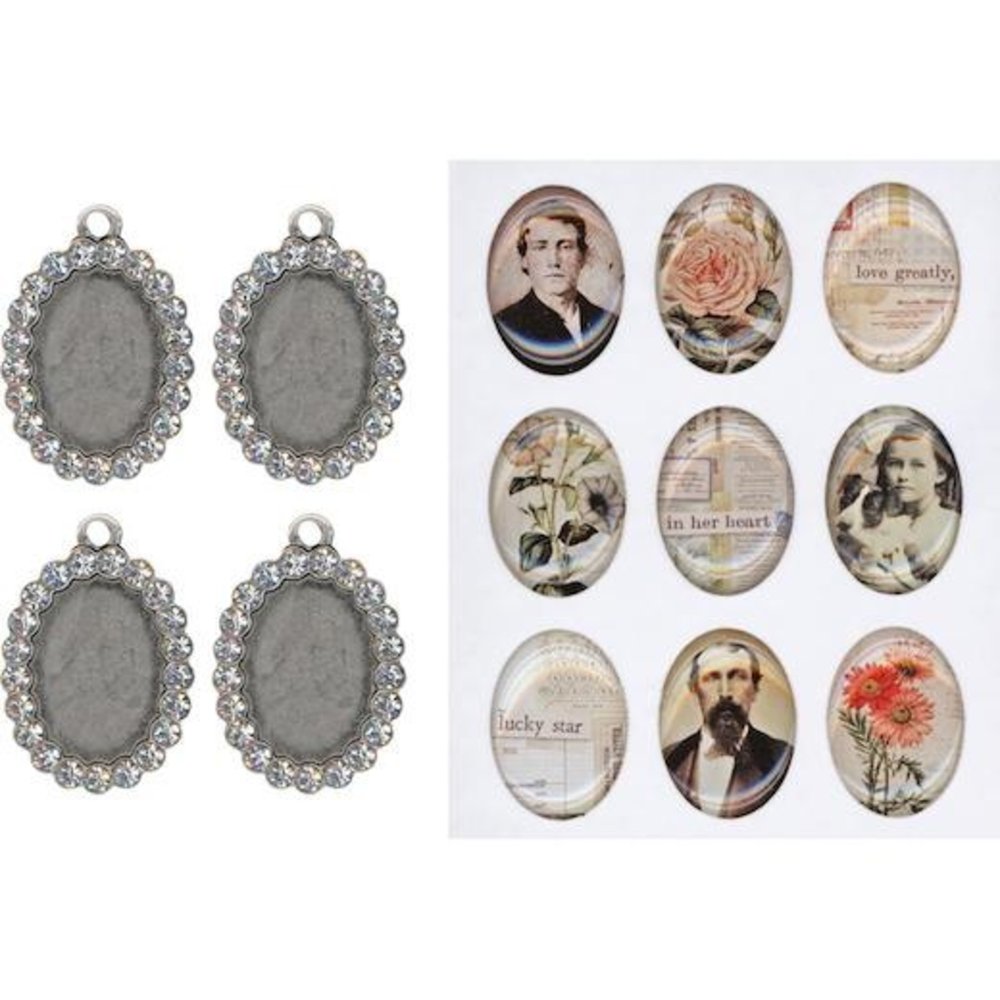 Idea-ology Tim Holtz Jeweled Charms (4pcs) (TH93697)