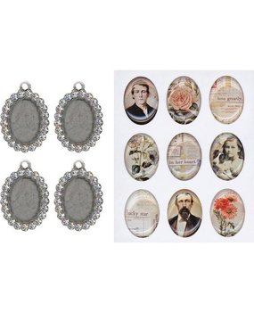 Idea-ology Tim Holtz Jeweled Charms (4pcs) (TH93697)