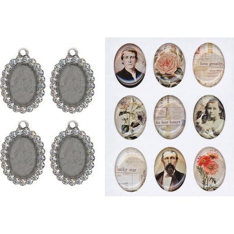 Idea-ology Tim Holtz Jeweled Charms (4pcs) (TH93697)