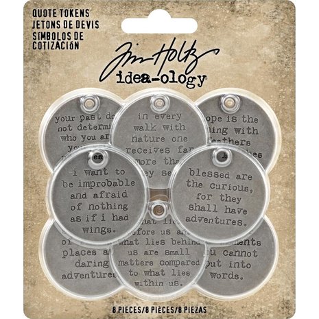 Idea-ology Tim Holtz Quote Tokens (8pcs) (TH93691)