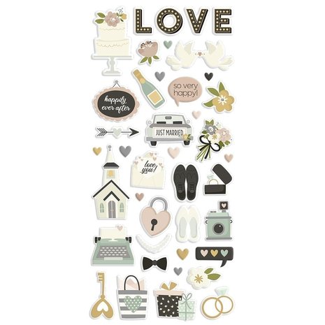 Simple Stories Happily Ever After Puffy Stickers (15521)