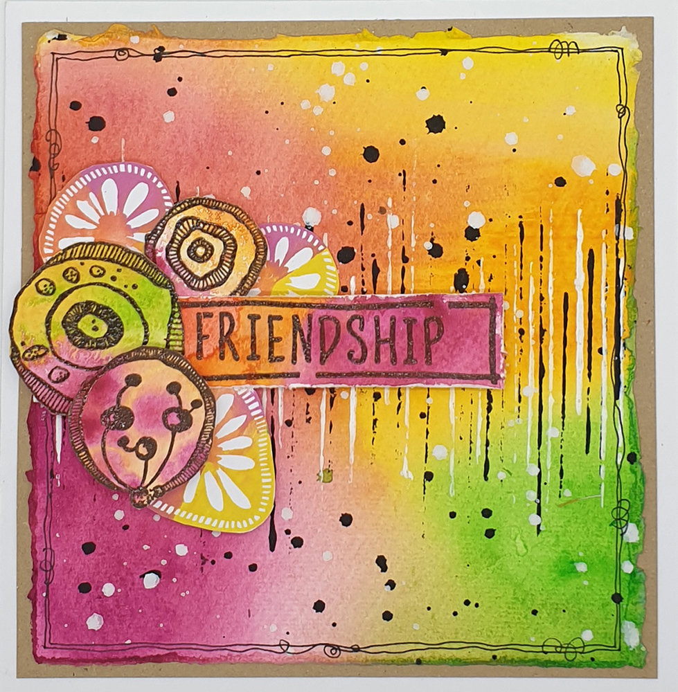 IndigoBlu Circle Flowers A6 Rubber Stamps (IND0757)