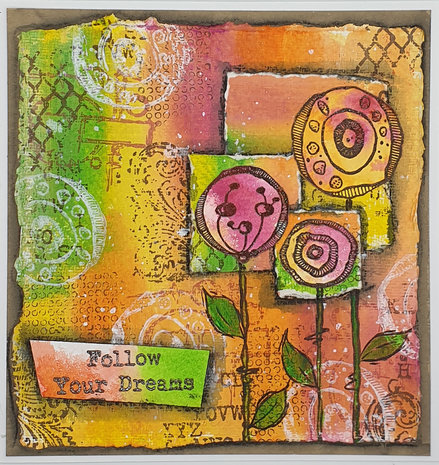 IndigoBlu Circle Flowers A6 Rubber Stamps (IND0757)