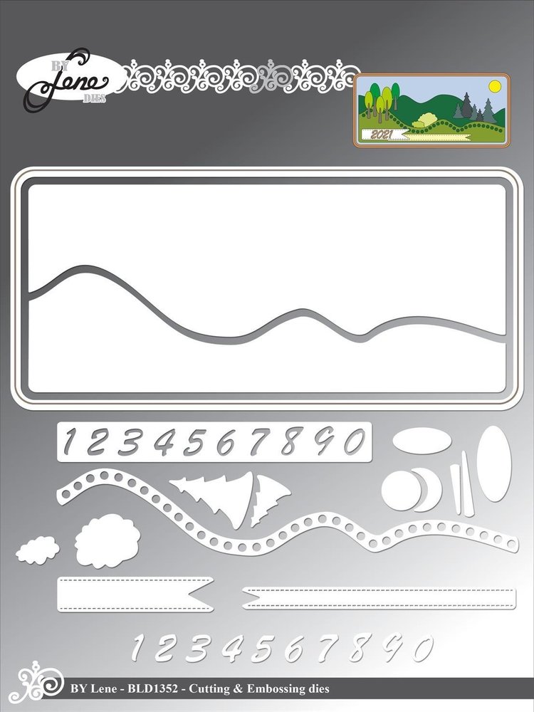 By Lene Metal Dies Slimline Slimcard Landscape (BLD1352) By Lene Metal Dies Slimline Slimcard Landscape (BLD1352)