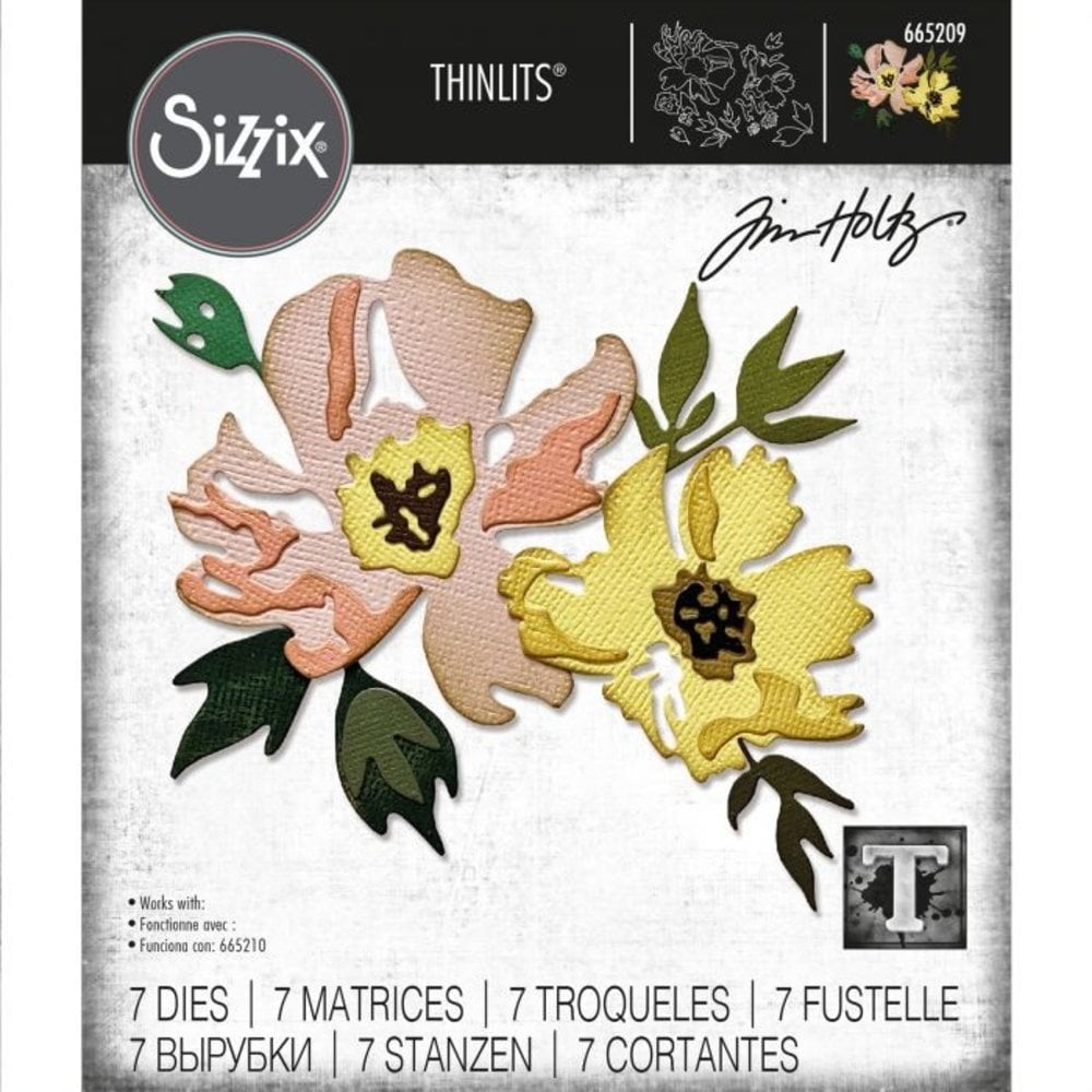 Sizzix Thinlits Die Set Brushstroke flowers #1 (665209) Sizzix Thinlits Die Set Brushstroke flowers #1 (665209)