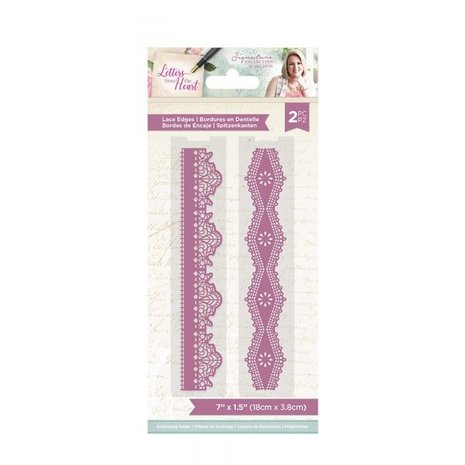 Crafter's Companion Letters from The Heart Lace Edges 7x1.5 Inch Embossing Folders (S-LFTH-EF7-LAED) Crafter's Companion Letters from The Heart Lace Edges 7x1.5 Inch Embossing Folders (S-LFTH-EF7-LAED)
