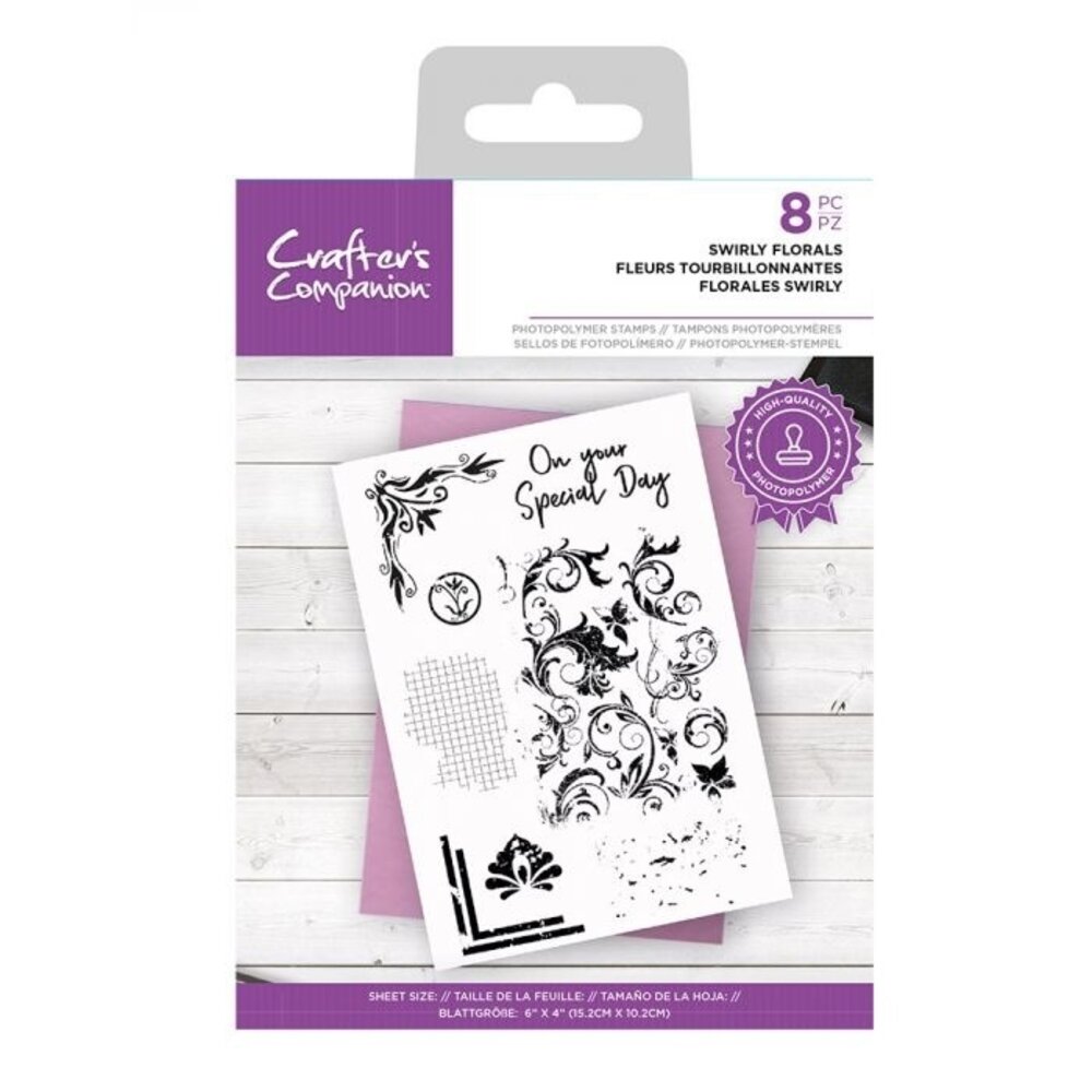 Crafter's Companion Swirly Florals A6 Clear Stamps (CC-STP-SWFL) Crafter's Companion Swirly Florals A6 Clear Stamps (CC-STP-SWFL)